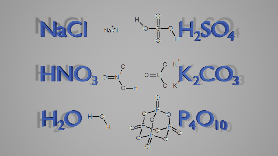 Collage of different molecular formulae