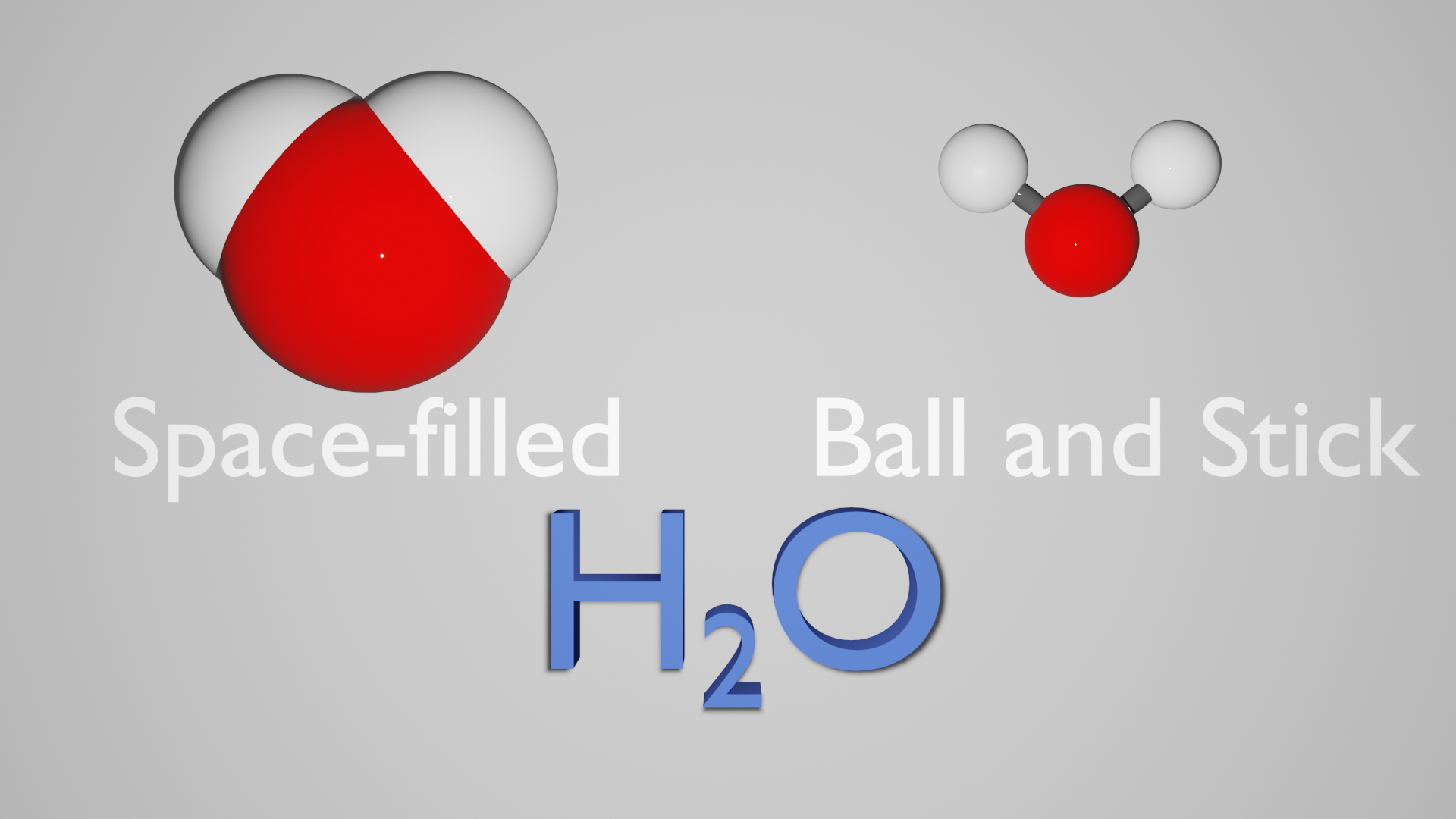 Water molecule as 3D models